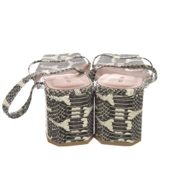 By Far Tanya Snake Print Block Heel Leather Two Strap Sandal 40 10 - Picture 8 of 9